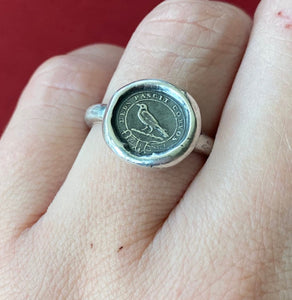 God feeds the ravens ring, choose your size.  Made to order.  Solid sterling silver.