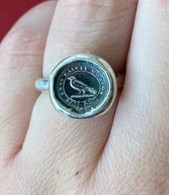 Load image into Gallery viewer, God feeds the ravens ring, choose your size.  Made to order.  Solid sterling silver.