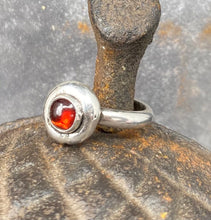 Load image into Gallery viewer, SWALK nugget ring with Garnet. Sterling silver handmade ring.  Made to order in your size.