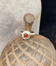 Load image into Gallery viewer, SWALK nugget ring with Garnet. Sterling silver handmade ring.  Made to order in your size.