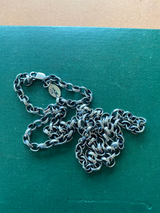 4mm rolo belcher chain.  Made in your size. Sterling silver chain with lobster clasp. Oxidised and hand polished.