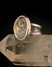 Load image into Gallery viewer, Phoenix rising. Split shank double band.  Sterling silver  meaningful ring.  Inspirational jewellery.