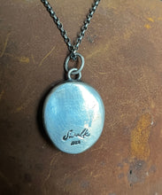Load image into Gallery viewer, True to the end. Fight for love.  Antique wax letter seal impression. Sterling silver meaningful pendant.
