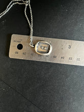 Load image into Gallery viewer, True to the end. Fight for love.  Antique wax letter seal impression. Sterling silver meaningful pendant.