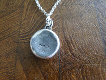 Load image into Gallery viewer, Pain causes me to flee, sterling silver necklace, amulet, pendant,  antique wax seal pendant, sterling silver, handmade , stag, or deer.