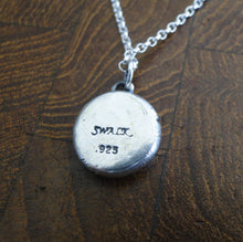Load image into Gallery viewer, God Feeds the Ravens…. sterling silver antique wax letter seal. Religious pendant featuring a crow or raven