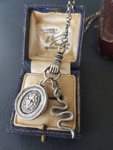 Medusa, snake and hand necklace. Female warrior....Sterling silver with long belcher chain. Handmade medusa necklace