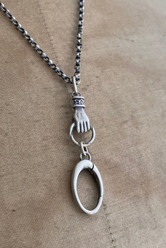 Sterling silver Victorian charm holder.  New improved design. Lovely to hang your treasures on. Sterling antique wax seal holder.