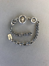 Load image into Gallery viewer, Victorian chunky silver bracelet, handmade bracelet, customised gift for her. Wonderful unique bracelet with antique wax letter seals.