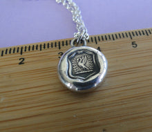 Load image into Gallery viewer, Swan, Wax seal pendant, grace beauty, poetry and harmony, sterling silver, pendant necklace, poet, musicians, music, poetry, beauty, elegant