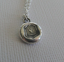 Load image into Gallery viewer, Swan, Wax seal pendant, grace beauty, poetry and harmony, sterling silver, pendant necklace, poet, musicians, music, poetry, beauty, elegant