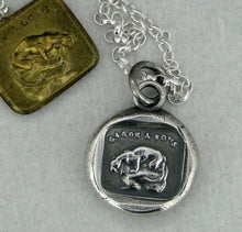 Load image into Gallery viewer, Protect you… Garde a vous, wax seal impression. Panther crouching, sterling silver