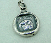 Load image into Gallery viewer, Protect you… Garde a vous, wax seal impression. Panther crouching, sterling silver