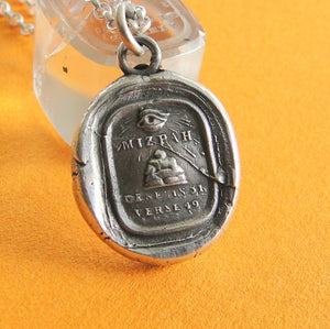 Mizpah… an emotional bond, inspirational wax seal jewelry, separation by distance or death.