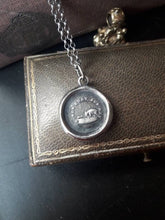 Load image into Gallery viewer, A Bon Chat, Bon Rat..... Antique wax seal pendant.  Good cat, good rat.... tit for tat, Quid pro quo.