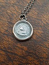 Load image into Gallery viewer, Telle est la vie, such is life boat pendant.  Antique wax letter seal. Rough seas, weathering storms.