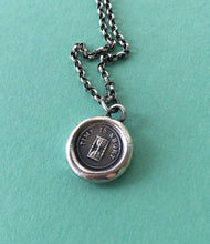 Load image into Gallery viewer, Time is short!  Antique wax letter seal.  Sterling silver,  with or without a chain.