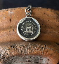 Load image into Gallery viewer, La liberté me rend fidelé..... Freedom keeps me faithful.  Antique wax letter seal impression.  Sterling silver handmade pendant
