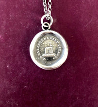Load image into Gallery viewer, La liberté me rend fidelé..... Freedom keeps me faithful.  Antique wax letter seal impression.  Sterling silver handmade pendant