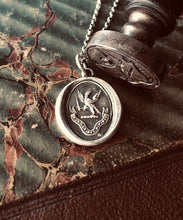Load image into Gallery viewer, Two Guiding lights, Love God, Love thy neighbour, bible reference antique wax letter  seal.  Eagle and sword, advice for a good life.