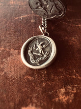 Load image into Gallery viewer, Two Guiding lights, Love God, Love thy neighbour, bible reference antique wax letter  seal.  Eagle and sword, advice for a good life.