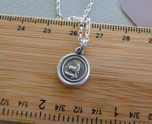 Load image into Gallery viewer, Wisdom and diplomacy. Goat or Ibex, antique wax seal impression, sterling silver