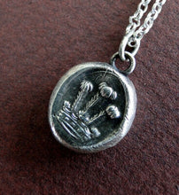 Load image into Gallery viewer, Crown, antique wax seal impression, sterling silver, choice of neck pieces.