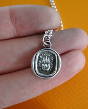 Load image into Gallery viewer, Love Makes us one, sterling silver, antique wax seal impression in sterling silver