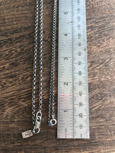 Load image into Gallery viewer, Silver hand pendant.  Victorian memento mori with forget me not flowers. handmade mourning jewelry.