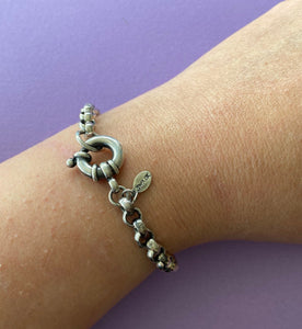 Belcher Chain bracelet.  Large bolt ring clasp.  Made to order in your size.