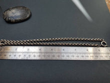 Load image into Gallery viewer, Heavy silver rolo chain. Solid silver statement chain. Luxe Victorian book chain collar.