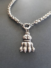 Load image into Gallery viewer, Heavy silver rolo chain. Solid silver statement chain. Luxe Victorian book chain collar.