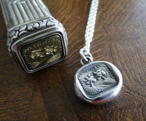 Destiny separates us in vain...... antique wax seal pendant, sterling silver