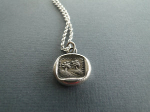 Destiny separates us in vain...... antique wax seal pendant, sterling silver