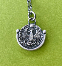 Load image into Gallery viewer, Scorpio handmade sterling silver pendant. Zodiac sign coin necklace.