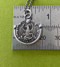 Load image into Gallery viewer, Scorpio handmade sterling silver pendant. Zodiac sign coin necklace.