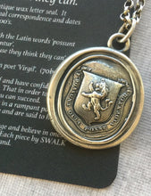 Load image into Gallery viewer, They can because they think they can! Believe in yourself!  Sterling silver wax seal impression, meaningful, inspirational, handmade