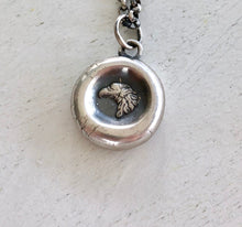 Load image into Gallery viewer, Eagle wax seal pendant.  Antique wax seal necklace. sterling letter seal stamp.