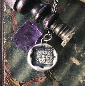 Storms pass and hard times don&#39;t last forever..... handmade, sterling, antique wax seal necklace.