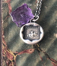 Load image into Gallery viewer, Storms pass and hard times don&#39;t last forever..... handmade, sterling, antique wax seal necklace.