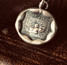 Load image into Gallery viewer, Storms pass and hard times don&#39;t last forever..... handmade, sterling, antique wax seal necklace.