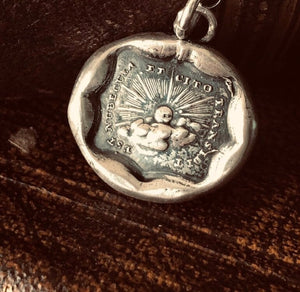 Storms pass and hard times don&#39;t last forever..... handmade, sterling, antique wax seal necklace.