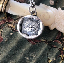 Load image into Gallery viewer, Storms pass and hard times don&#39;t last forever..... handmade, sterling, antique wax seal necklace.