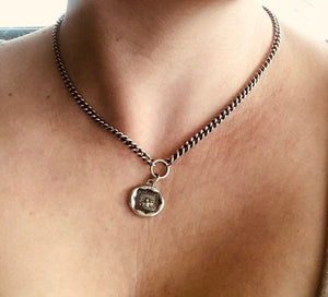 Storms pass and hard times don&#39;t last forever..... handmade, sterling, antique wax seal necklace.