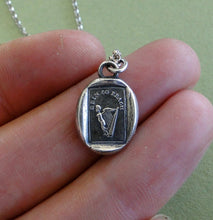 Load image into Gallery viewer, Erin go bragh, Ireland Forever, Angel with a harp for wings....... wax seal stamp jewelry, Sterling silver, shamrock