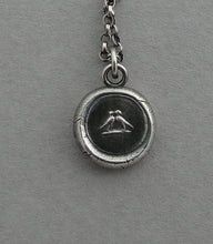 Load image into Gallery viewer, Love birds pendant, Antique wax seal jewelry,  Sterling silver, love, romance, pendant. Wedding jewelry, bridesmaid jewelry.