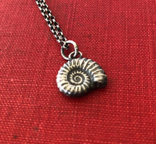 Load image into Gallery viewer, Ammonite fossil, sterling silver cast.  antique wax letter seal &#39;add on&#39;.