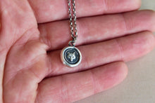 Load image into Gallery viewer, Fox necklace, sterling silver necklace, antique wax seal necklace, fox charm. Handmade necklace