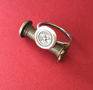 Peace ring,  wax seal jewelry, sterling silver, amulet