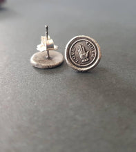 Load image into Gallery viewer, Love truth, stud earrings. hand made wax seal earrings.